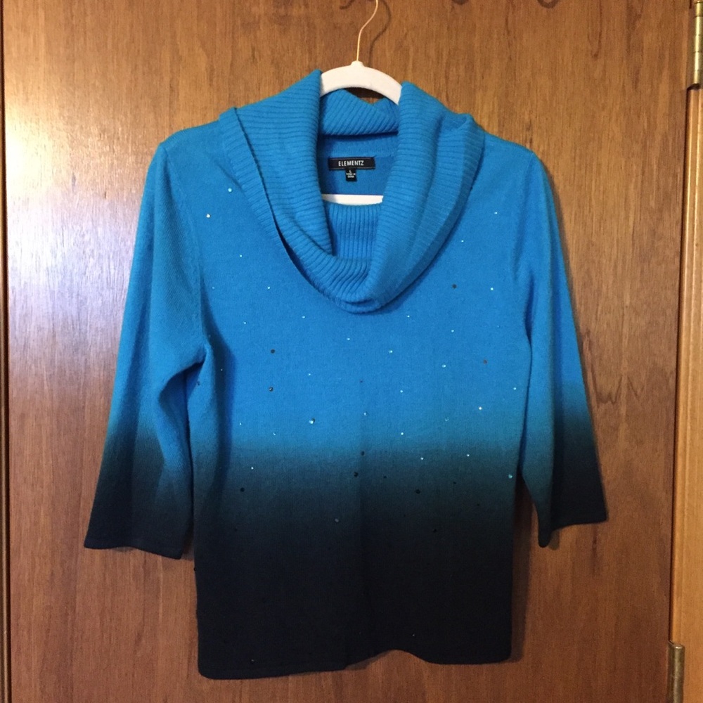 Elementz Ombré Cowl Neck Sweater Sz L